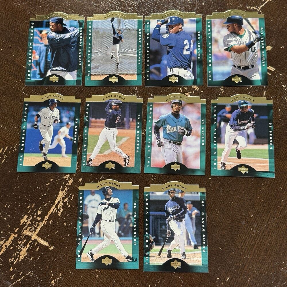 1996 Upper Deck Ken Griffey Jr Years Full 10 Card Set NM A Die Cut Above Seattle